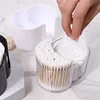 Cotton Round Pad Holder Powder Puff Storage Box Home Cotton Swab Box Makeup Organizer Dustproof Portable Durable Bathroom Jar 2