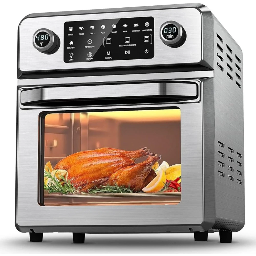 

Air fryer oven 16 quarts 10 in 1 air fryer oven combination -1700W large air fryer convection oven stainless steel