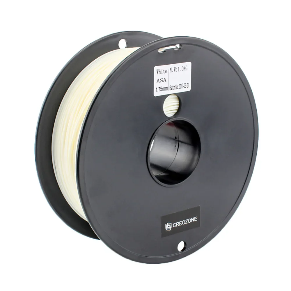 ASA 방수 및 UV 내성 3D 프린터 필라멘트, ABS 화이트 컬러 PVB TPU TPE PVA PA PETG HIPS 보다 높은 강성