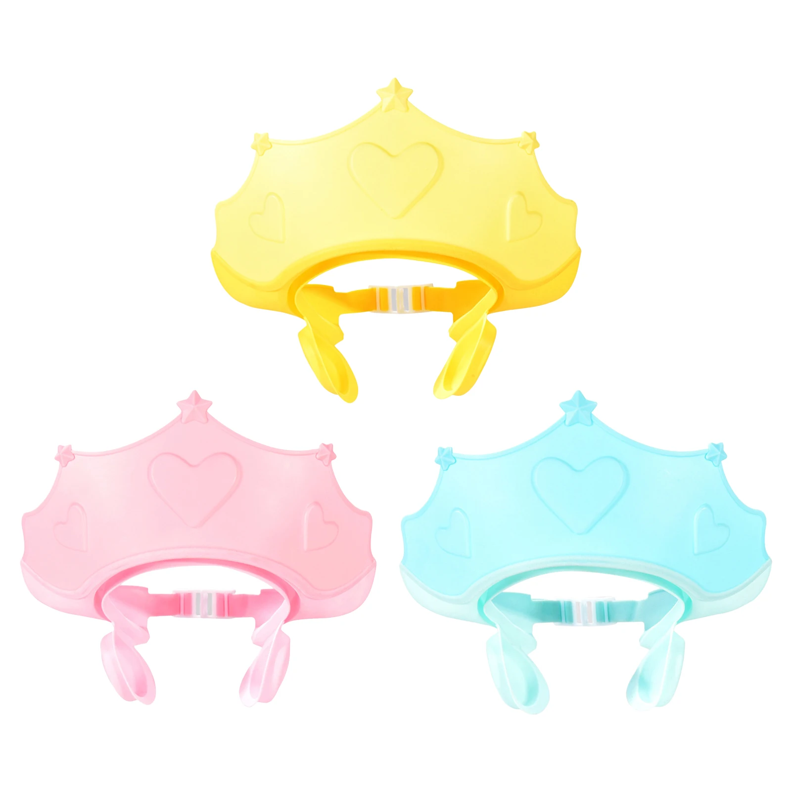 

Crown Adjustable Baby Shower Cap Shampoo Bath Wash Hair Shield Hat Protect Children Waterproof Prevent Water Into Ear For Kids