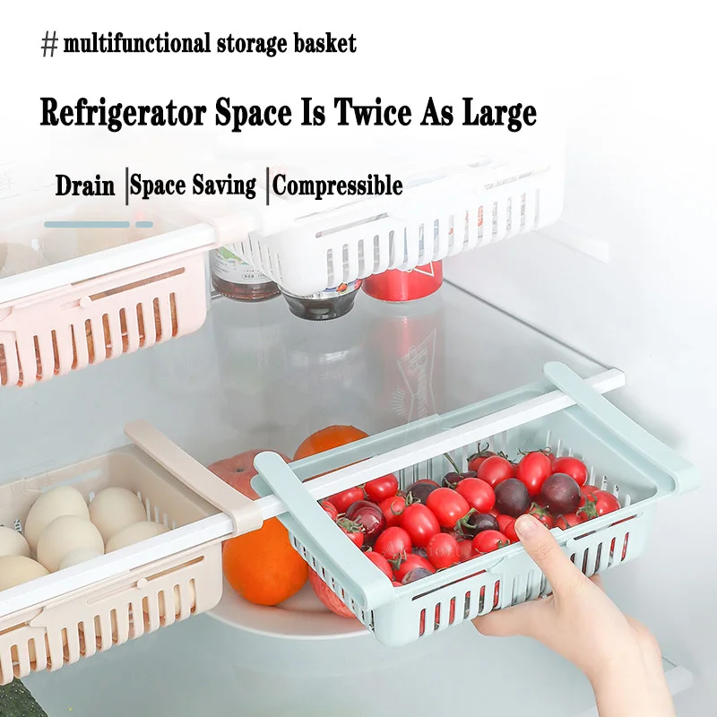 Fridge Organizer Storage Box Refrigerator Drawer Plastic Storage Container Shelf Fruit Egg Food