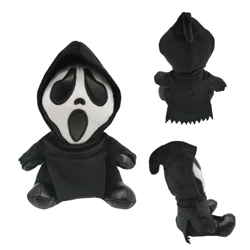 

20cm Hot Black Ghostface Cartoon Cute Tricky Plush Toys Stuff Soft Girls Boys Christmas Halloween Birthday Gift For Pet
