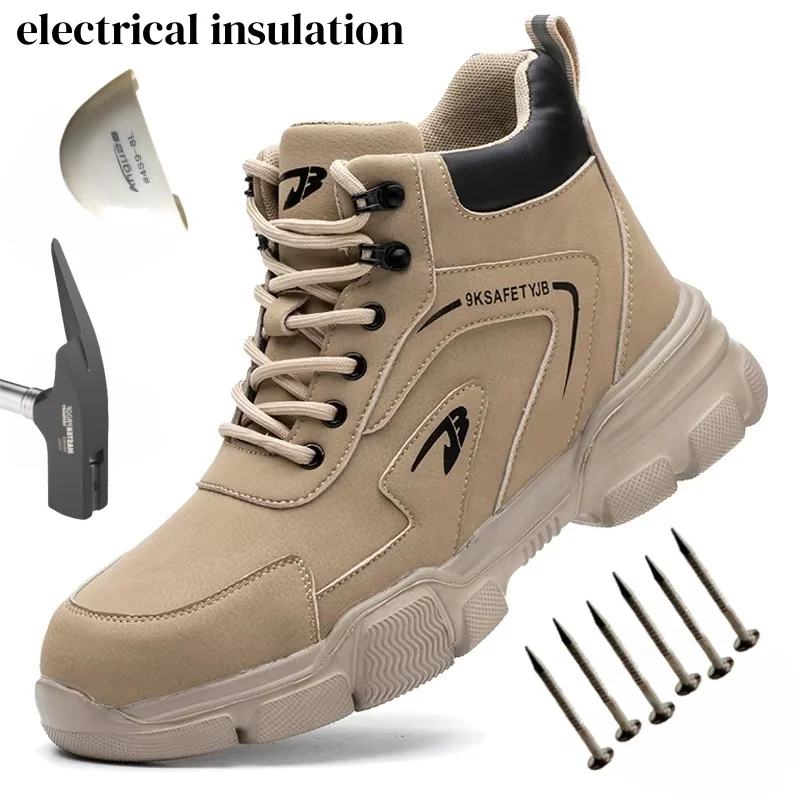 Electrical Insulation Steel Toe Cap Shoes For Men Work Boots