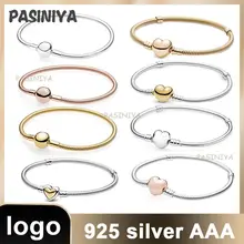  17 Sterling Silver Bracelet S925 With Logo Classic Round Love Letter Charm Giving Girls Holiday Party Birthday Exquisite Gifts 