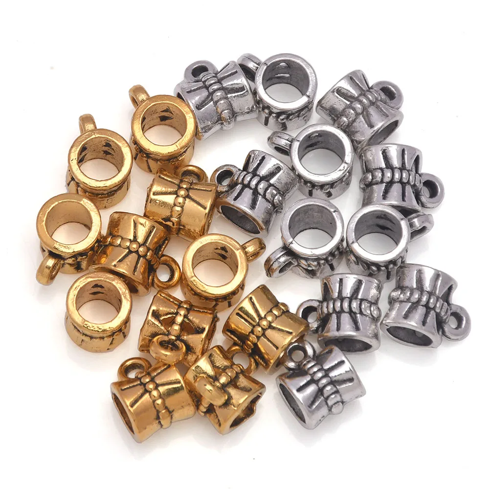 

30Pcs 7.5*10mm Two Color Small Openwork Bow Bead Spacer Charms For Diy Beaded Bracelets Necklace Jewelry Handmade Making
