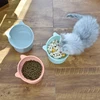 New Pet Cat Dog Bowl High Foot Dog Bowl 45° Neck Protector Cat Pet Food Water Bowl Anti-Overturning Binaural Pet Feeding Bowl 5