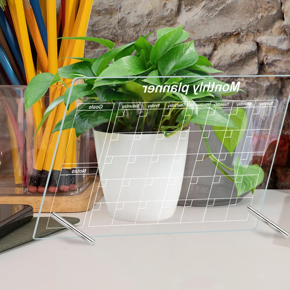 

Transparent Writing Board Dry Erase Acrylic Clear Home Message Whiteboard Memo with Pen Office for Desk Desktop