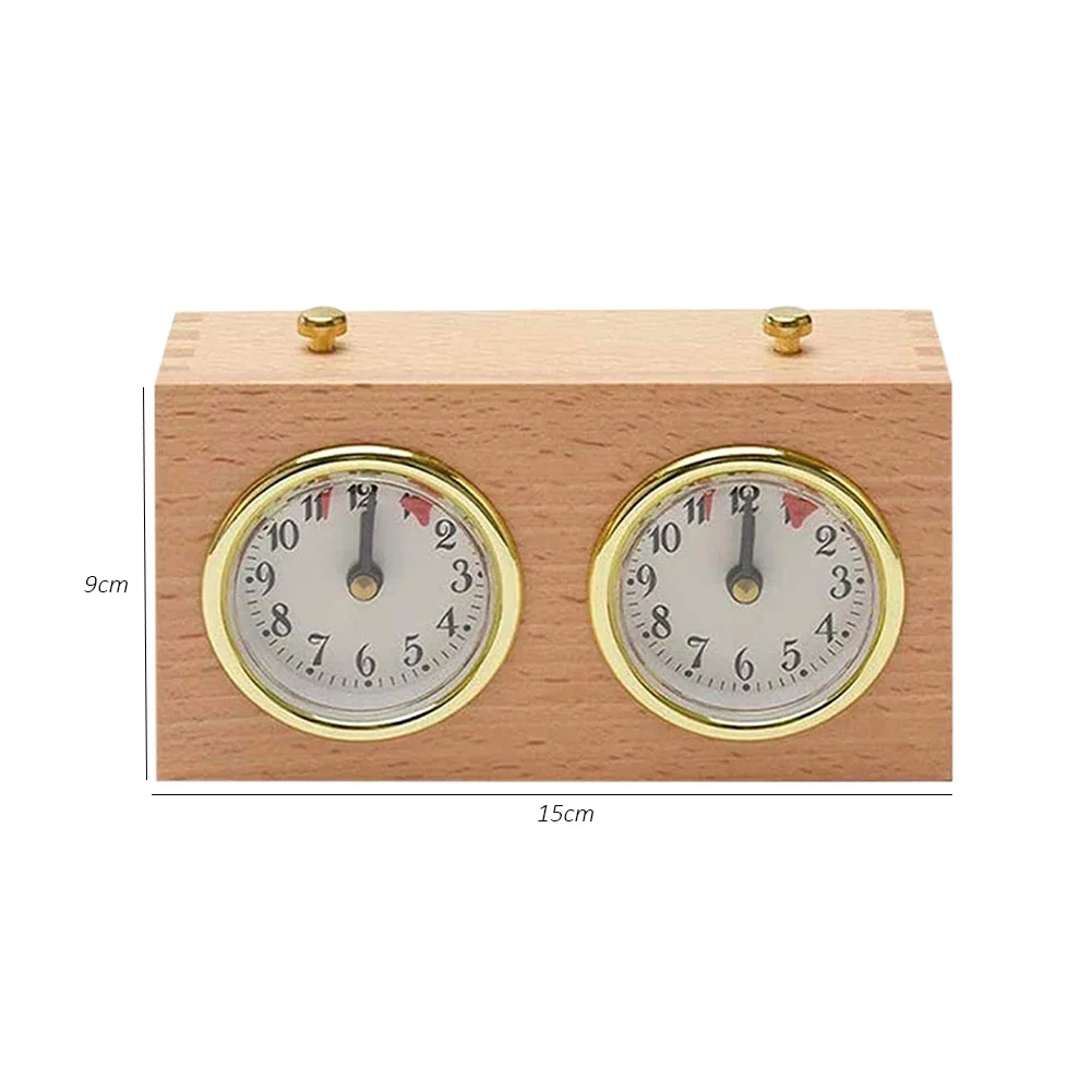 Wooden Board Game Countdown Timer Mechanical Digital Chess Game Stopwatch Clockwork Driven Retro for Tournament Competition