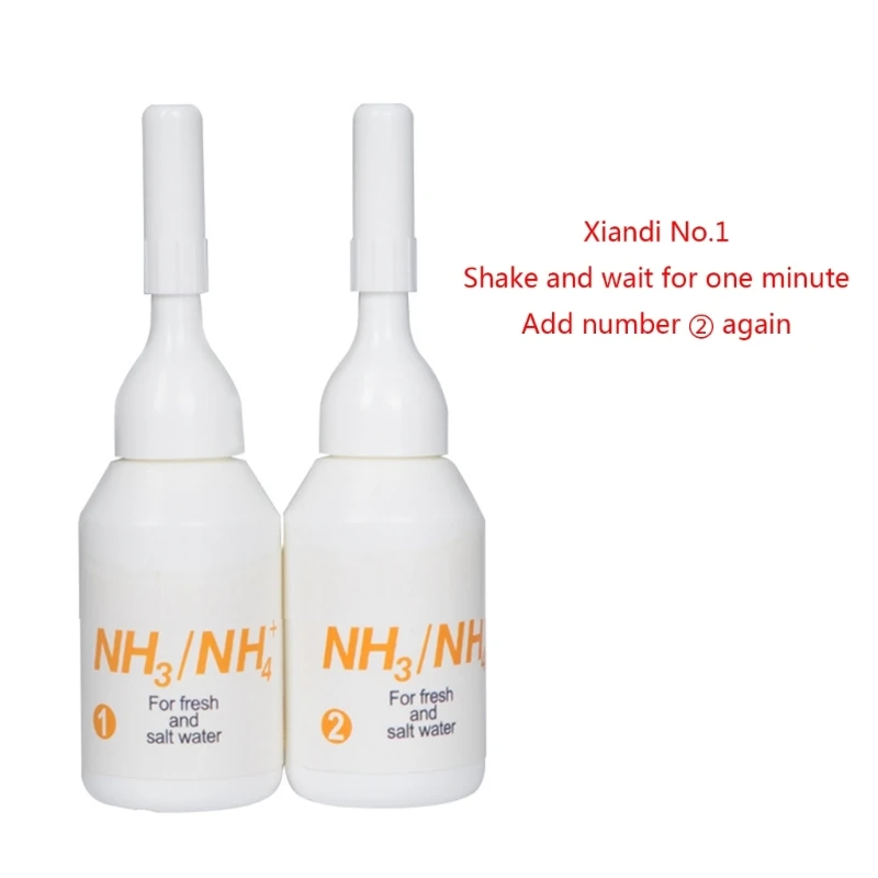 

E5BB Nitrites Test Kits NO2/NH3/NH4, PH 3-in-1 Test Solution for Freshwater Saltwater