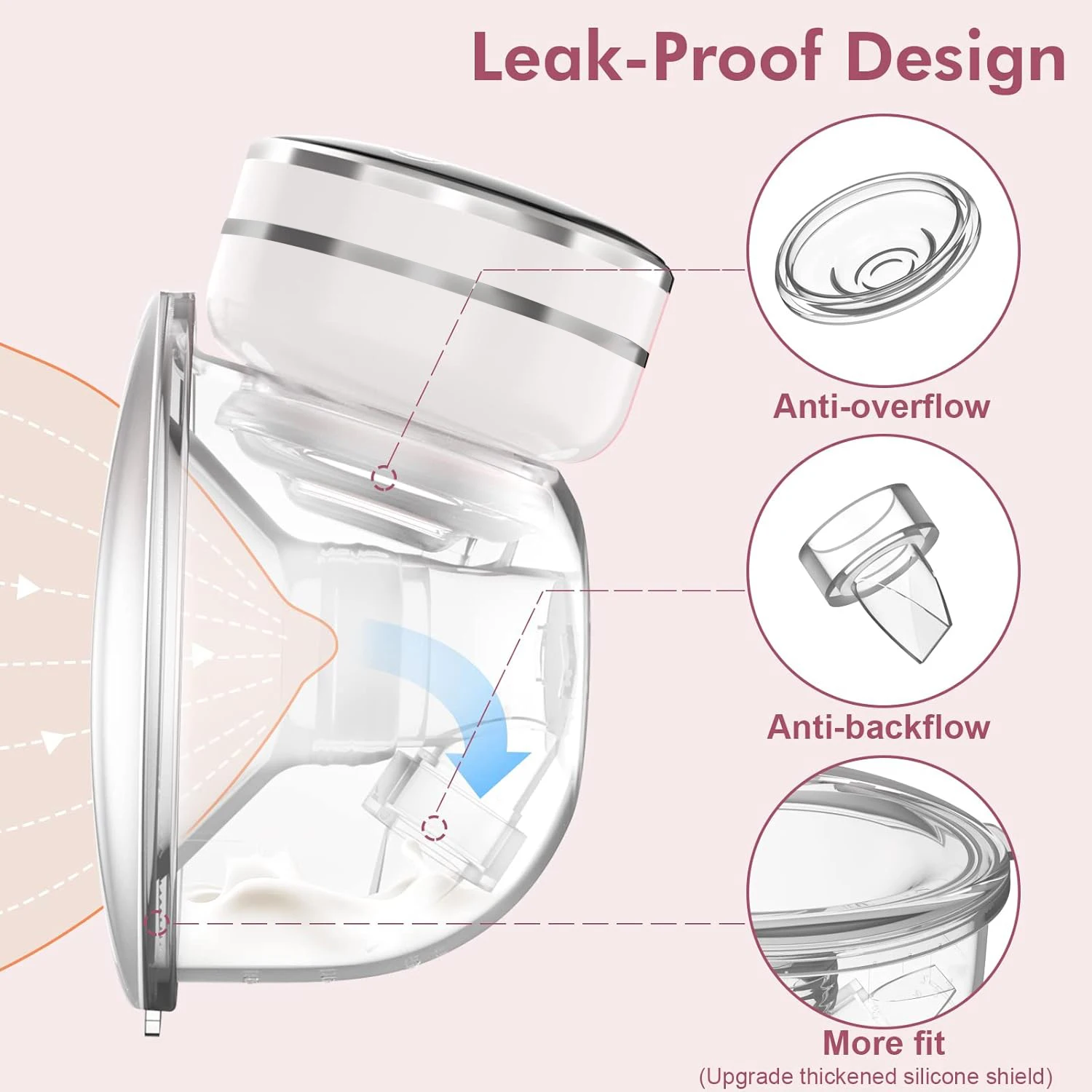 Smart Electric Breast Pumps Portable Hands Free Wearable Breast Pump Silent Comfort Milk Extractor Collector 1Pcs electric breast pump