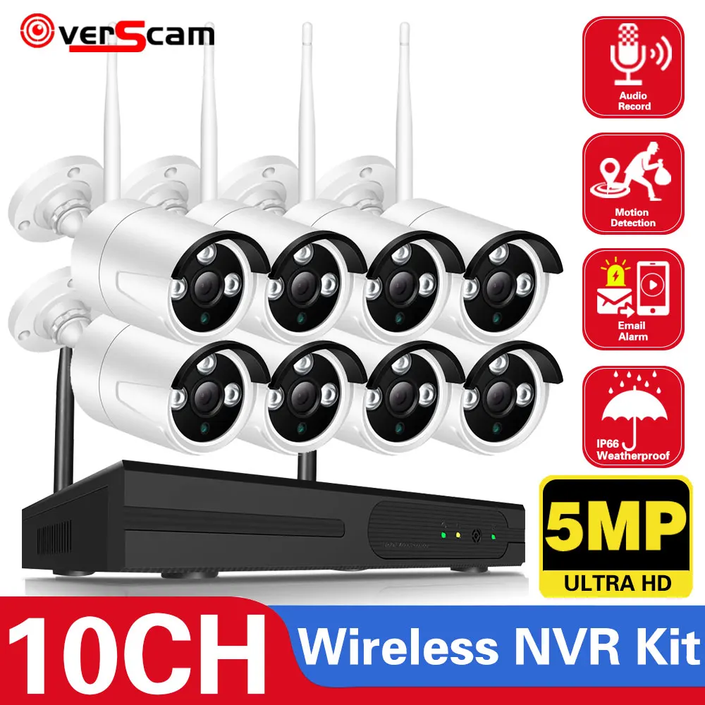 

10CH EseeCloud WiFi Security Camera System 5MP H265+ Wifi NVR Outdoor Human Detection CCTV Camera Wireless Surveillance System