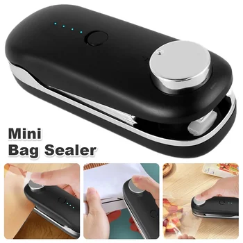 L 미니 가방 실러 1200mAh 2 in 1 핸드 헬드 열 실러, 커터 및 자석 USB 충전식 미니 씰링 기계 휴대용