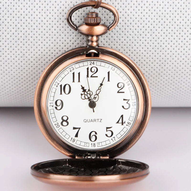 2023 Rose Gold Fashion Smooth Alloy Arabic Numerals Necklace Pendant Clock Men Women Gifts Pop Decoration