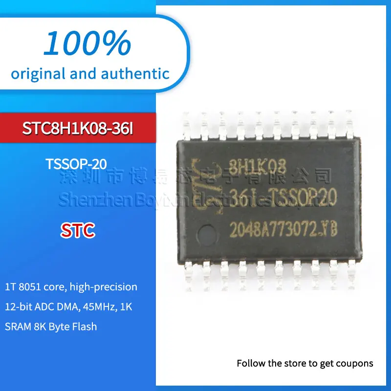 

10pcs Original STC8H1K08-36I-TSSOP20 Enhanced 1T 8051 single-chip Microcontroller MCU