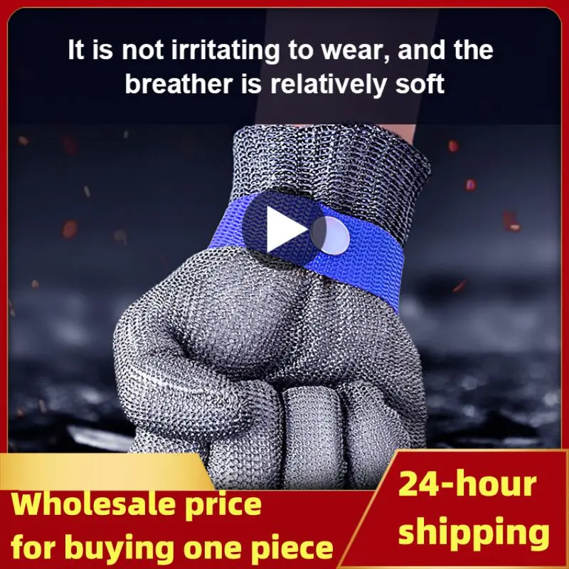 

1-Stainless Steel Gloves Anti-cut Garden Gloves Safety Cut Proof Stab Resistant Wire Metal Mesh Butcher Cut-Resistant Glove