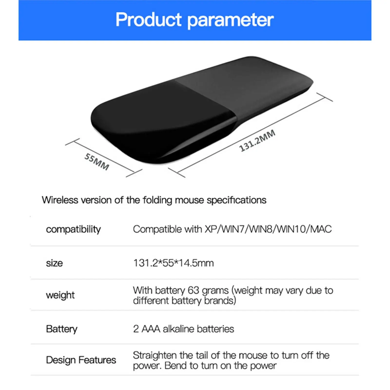 2.4 GHz Wireless Mouse Silent Click Ergonomics Mute for Tablet PC
