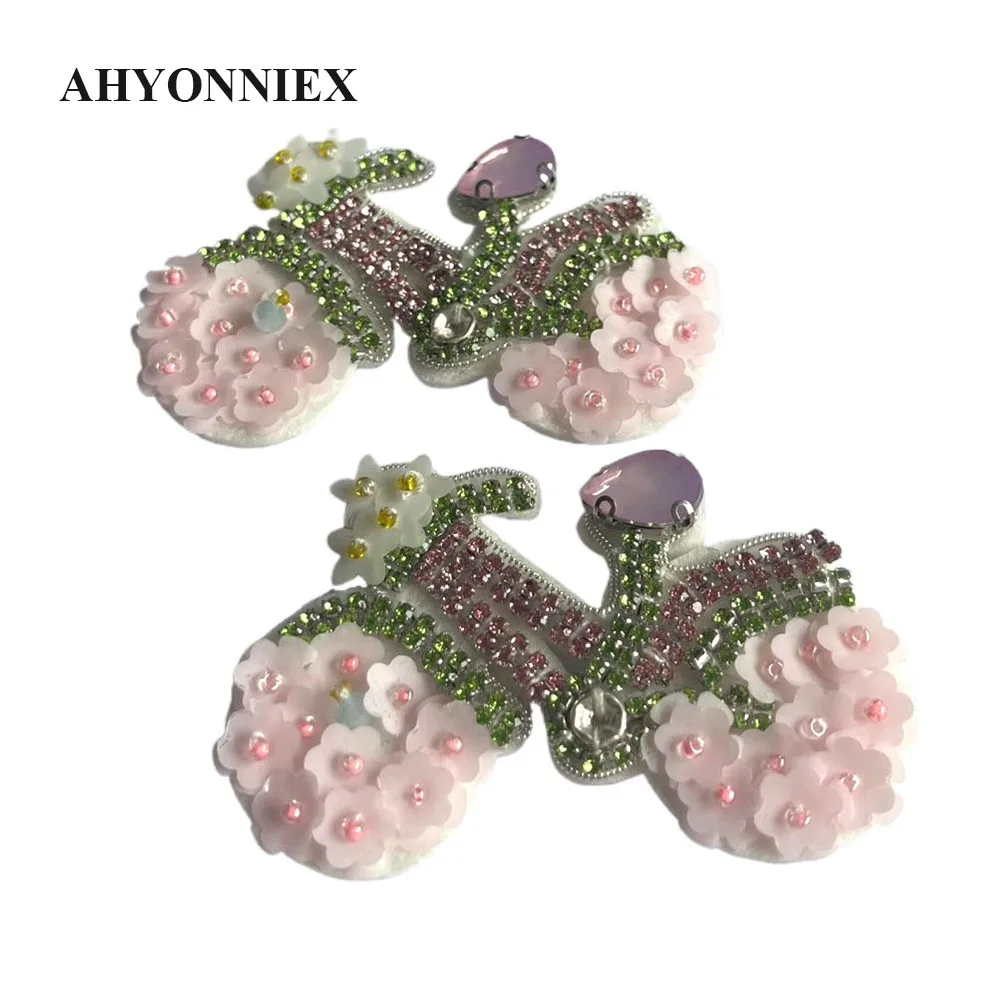 Floral Embroidered Beaded Bike Patch