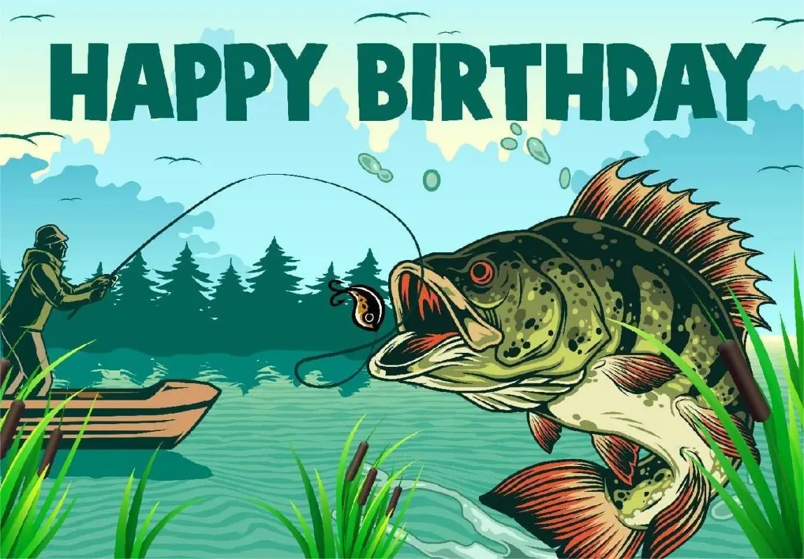 Fondo de cumpleaños de pesca, fondo para Baby Shower, decoraciones para  fiesta temática de peces de cumpleaños, pancarta fotográfica de pescador  para niños - AliExpress, image size:1150x800
