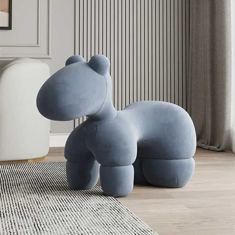 Cute Animal Shaped Foot Stool Internet Celebrity Pony Chair Cartoon Puppy Seat Childrens Furniture Adult Shoe Changing Bench