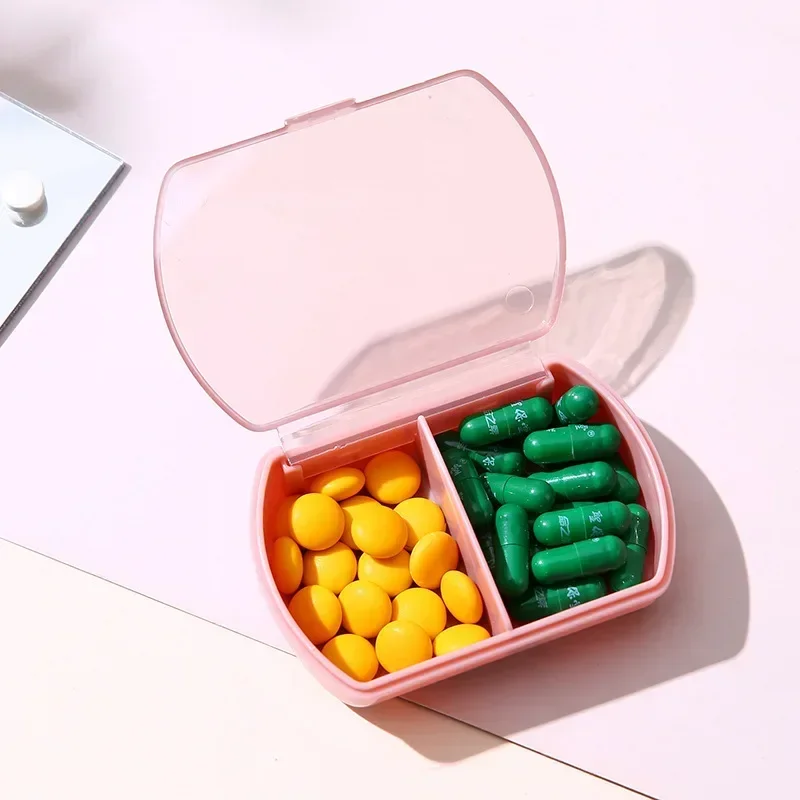 Compact Portable Pill Organizer & Vitamin Holder - 2-Compartment Travel Case