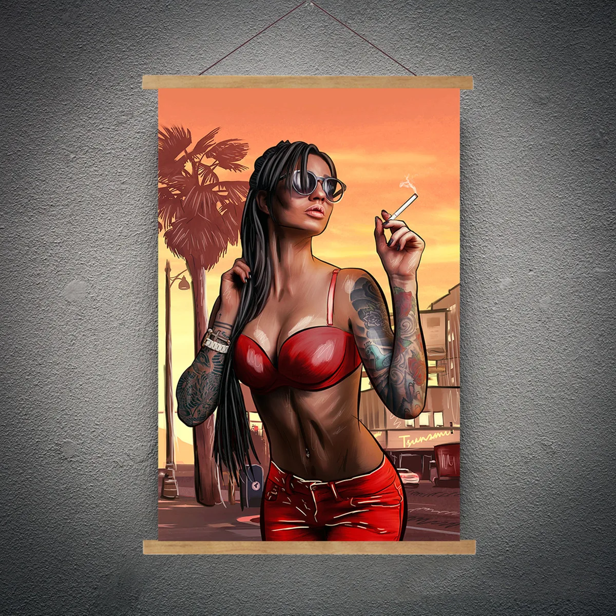 Gta5 Poster Grand Theft Auto Videogioco Poster Gotico Anime Poster Canvas Art Painting Live Room Wall Decor Wall Scroll Painting