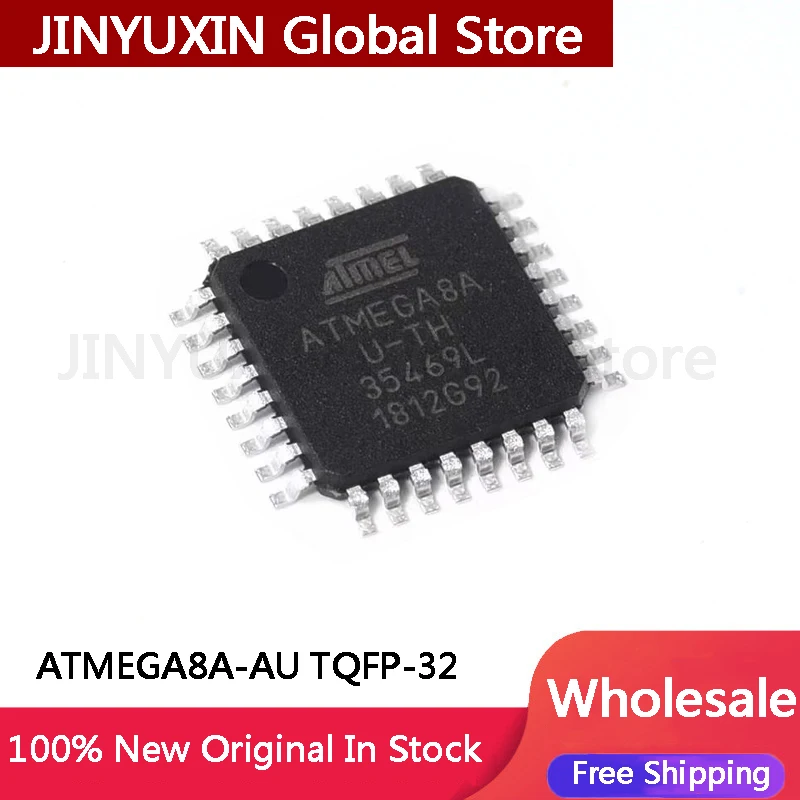 5-100Pcs ATMEGA8A ATMEGA8A-AU ATMEGA8A-AUR TQFP-32 AVR microcontroller MCU chip IC Chip In Stock Wholesale