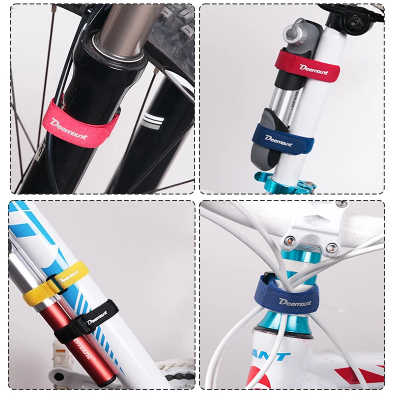 Bicycle Strap 5PCS Deemount Bicycle Nylon Hook/Loop Tape Self Adhesive Strap