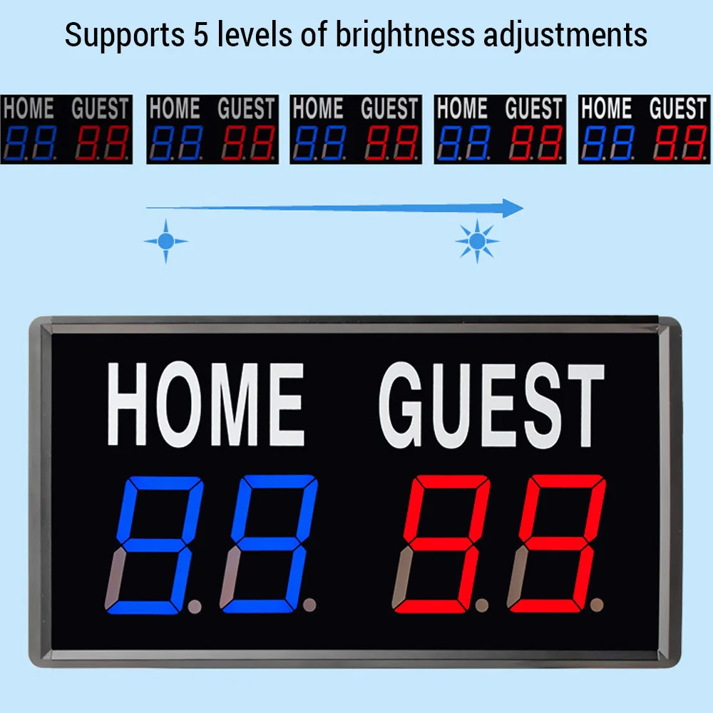 4-Digit LED Electronic Score Keeper Scoreboard with Remote for Basketball Ping Pong Table Tennis
