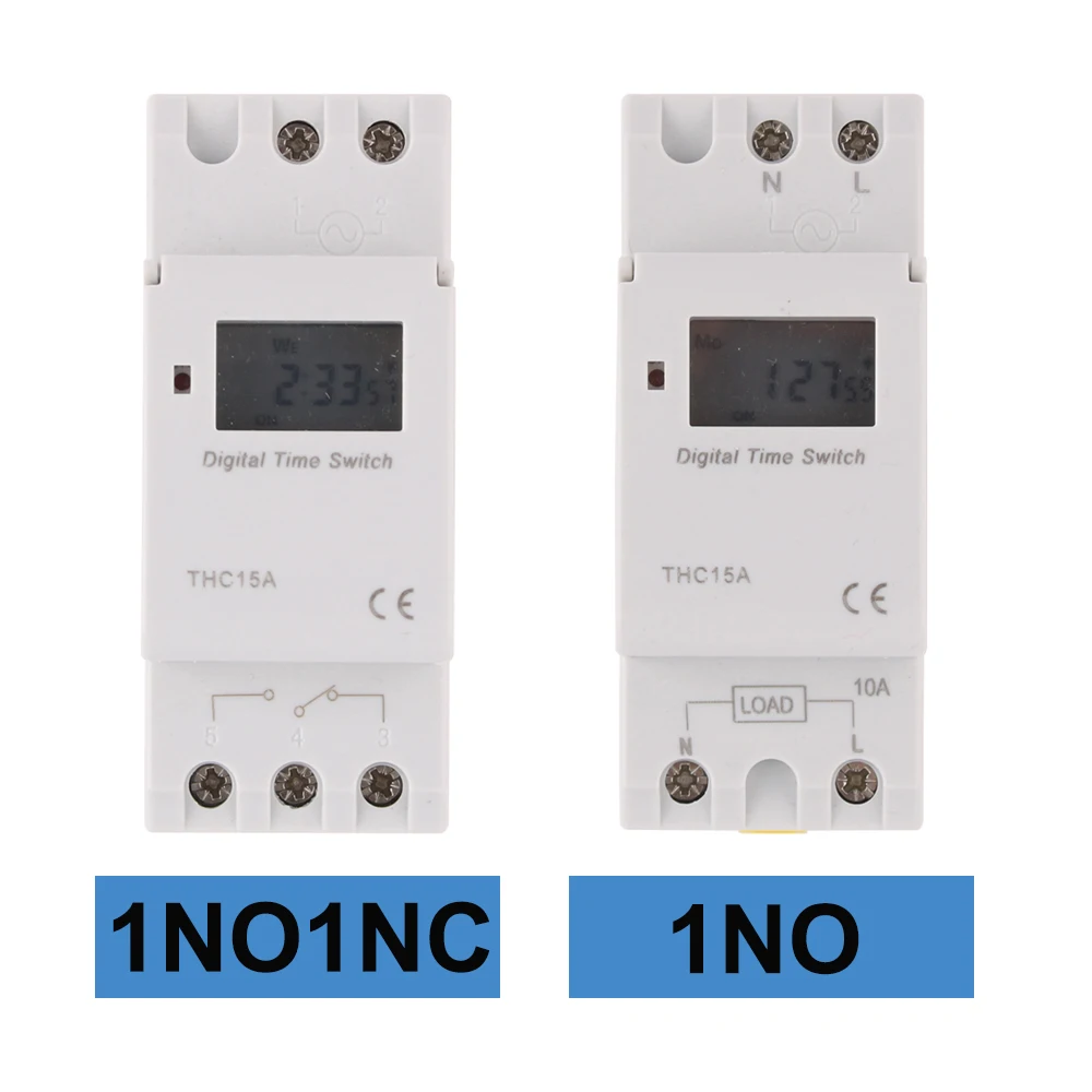 THC15A New Type Din Rail 2 wire Weekly 7 Days Programmable Digital TIME SWITCH Relay Timer Control AC 12V 24V 48V 220V 230V 3