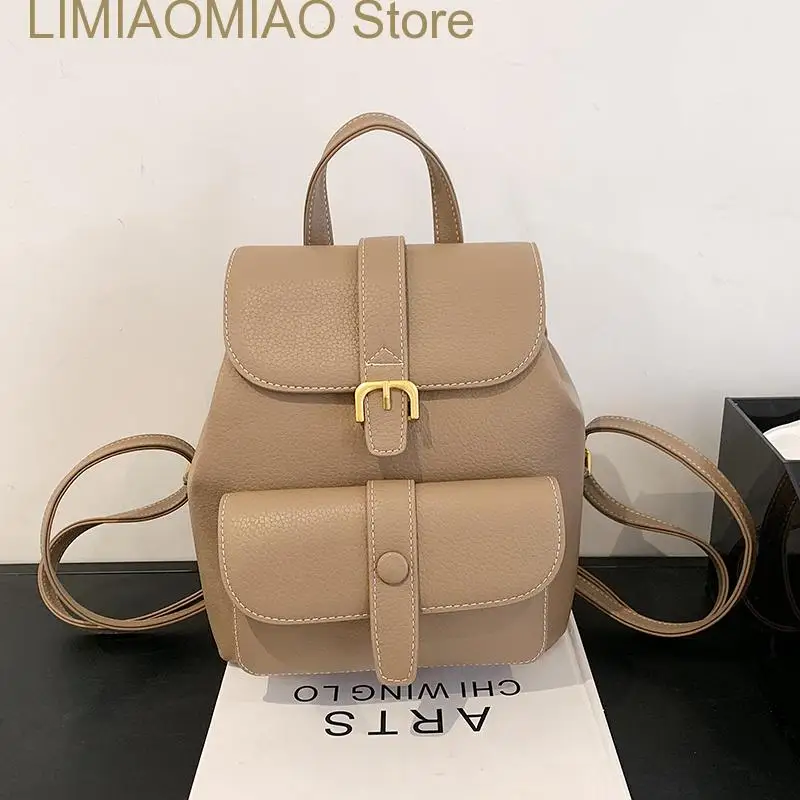 New Women's Backpack Travel Backpack PU Leather Handbag Schoolbag For Girls Women's Bag Female Shoulder Back