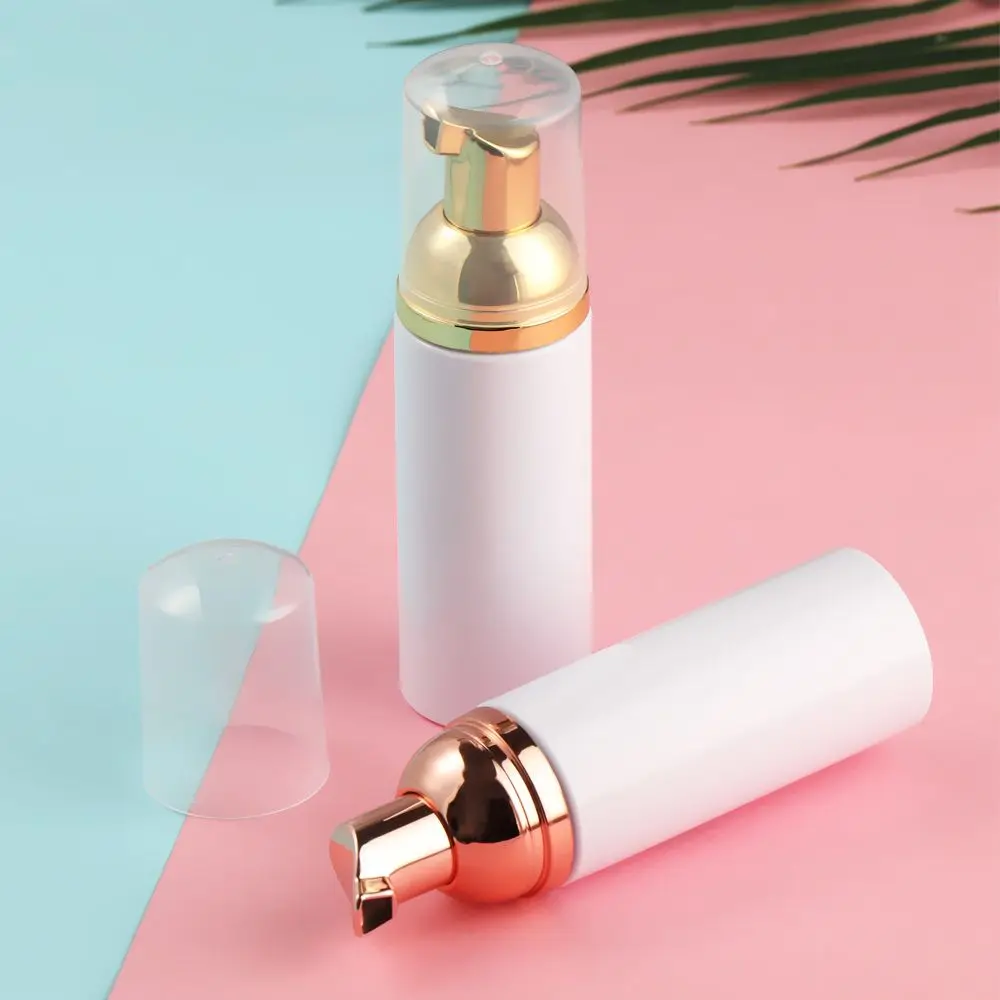 Plastic Foam Pump Container Rose Gold Cosmetic Bottle