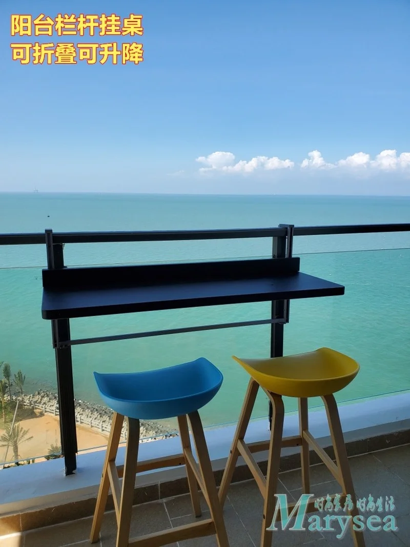 

Balcony Railing Hanging Table Foldable Bar Table Leisure Table Desk Tea Table Guardrail Hanging Table Bar
