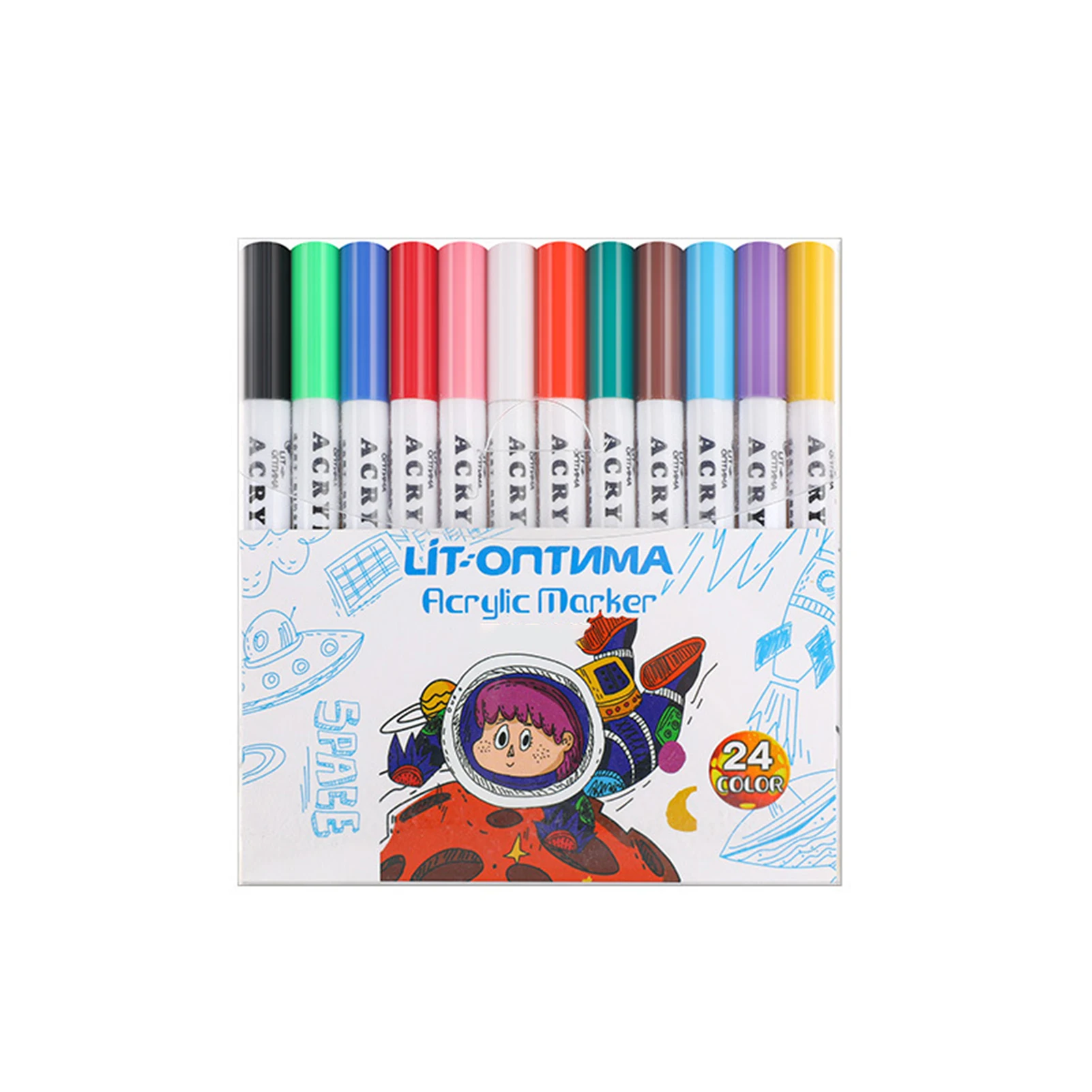 

24 шт. холст цветной граффити стекло картон Сделай Сам Рукоделие большой наконечник дерево акрил маркер ткань для камней дети практичные перманентные