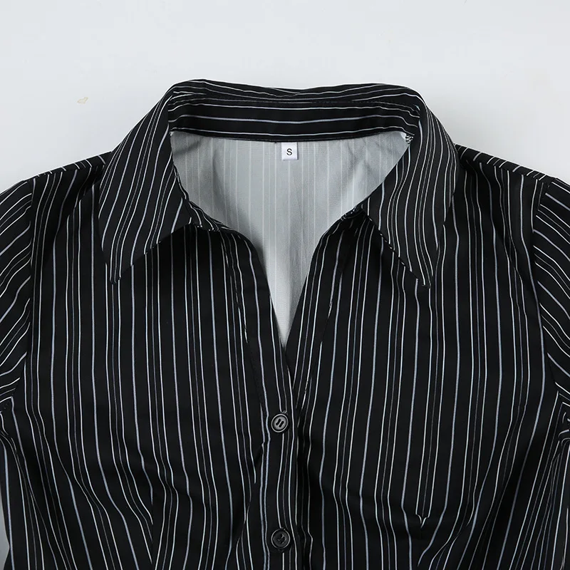 売れ筋商品|||ビーヤング シャツ レディース トップス BYRUBI  - Button-down blouse - black BBIBBI Black Blouses for Women and White Striped Shirt