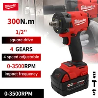Milwaukee 300N.M Brushless Electric Impact Wrench 1/2 Inch Car Truck Repair Rechargeable 18V Battery Screwdriver Power Tools 2