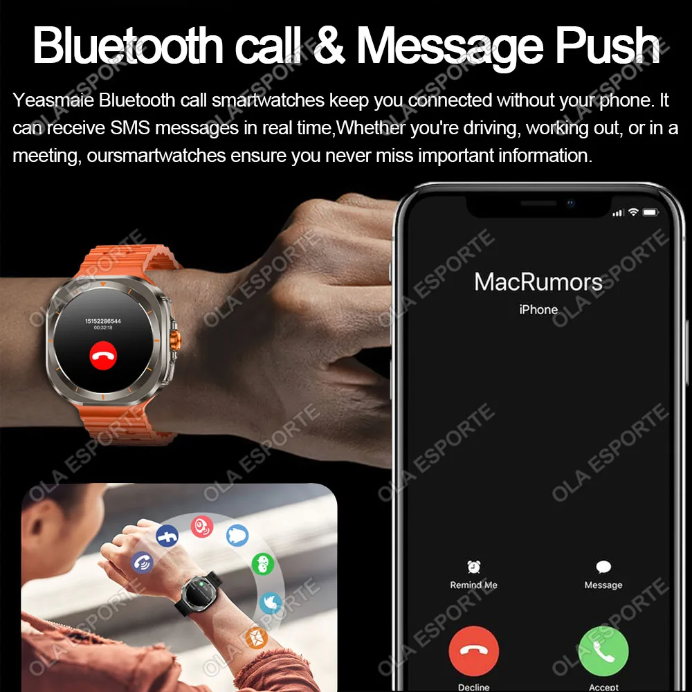 For Samsung Galaxy Watch 7 Ultra Smart Watch 49mm Sports Man Bluetooth Calls Heart Rate Monitor Galaxy 6 Upgraded Smartwatch Men - Image 3