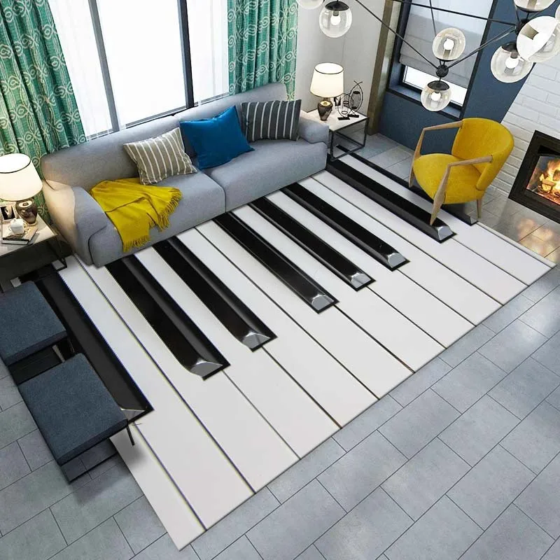 Home Piano-Keys Living Room Bedroom Rug