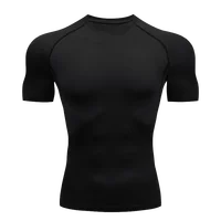 Men's Tight Compression T-shirt Solid Color Fitness Short Sleeve Quick Dry TShirts Sportswear Top Jogging Sweatshirt Rashguard