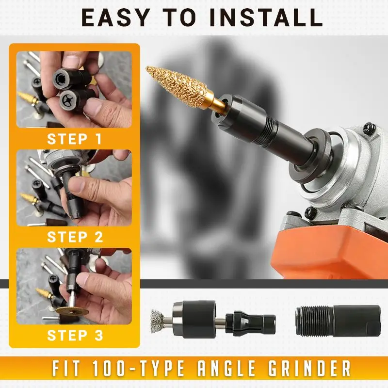 Angle Grinder Modified Adapter, Straight Chuck, M10 Thread, 3mm, 6mm, Angle Grinder Parts 6