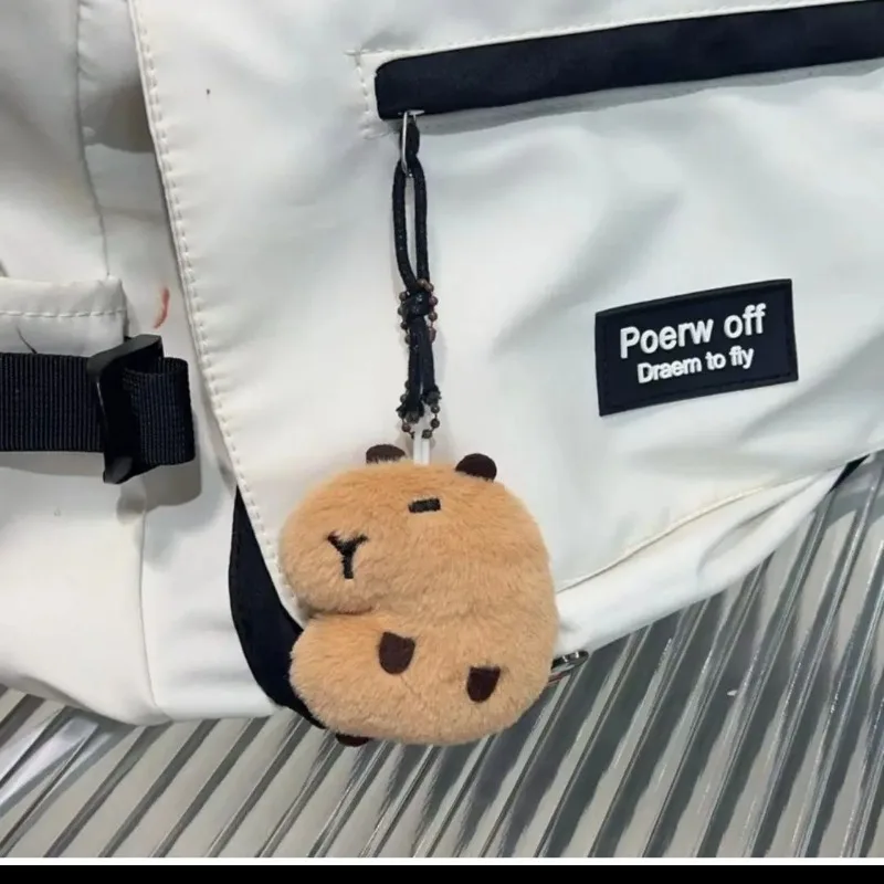 

New Capybara Stuffed Animal Keychain Squeaky Toy Creative Cartoon Peripheral Student Couple Fashion Backpack Pendant Accessories