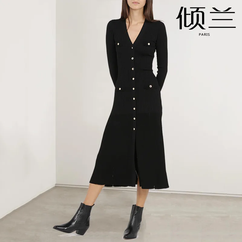 

PATADS French Hepburn style knitted fishtail dress 2021 spring and summer small fragrance high waist slim skirt