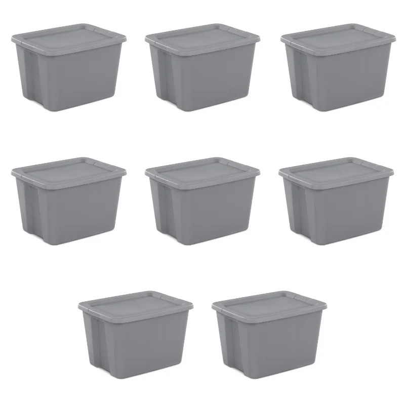 

Sterilite 8PCS 18 Gallon Plastic Storage Containers Tote Box Storage Bin Set