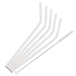 Eco - friendly Reusable Stainless Steel Straw Set - Pack of 6 (6Pcs Reusable Drinki)