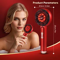 Peigne de Massage électrique à vibrations, thérapie à la lumière rouge, brosse de Massage pour la croissance des cheveux, Anti-perte de cheveux, applicateur d'huile liquide, soins capillaires 2