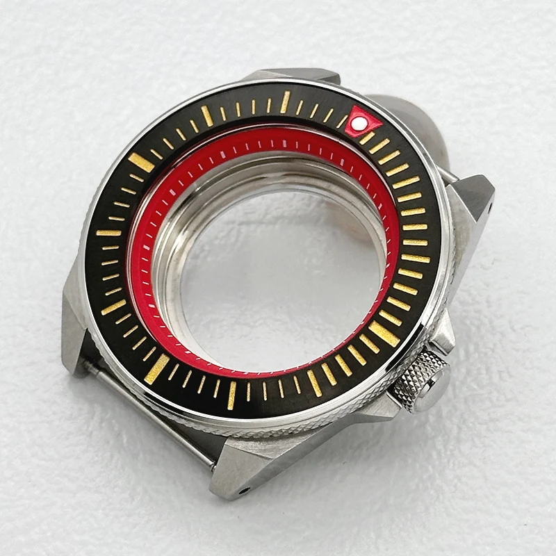 44mm Silbernes King Samurai Uhrengehäuse mit Transparentem Boden, Passend für NH34 NH35 NH36 4R Uhrwerke, Saphirglas Uhrengehäuse, Ersatzteile – Detail 4