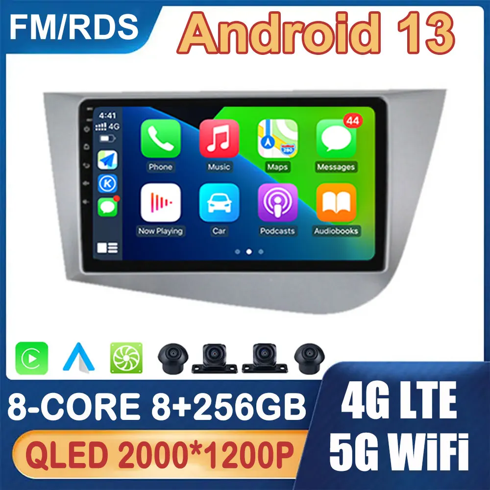 

Автомагнитола на Android 13 для Seat Leon 2 MK2 2005-2012 с GPS-навигацией и Mirror Link, автомобильное радио, мультимедийный видеоплеер с Bluetooth