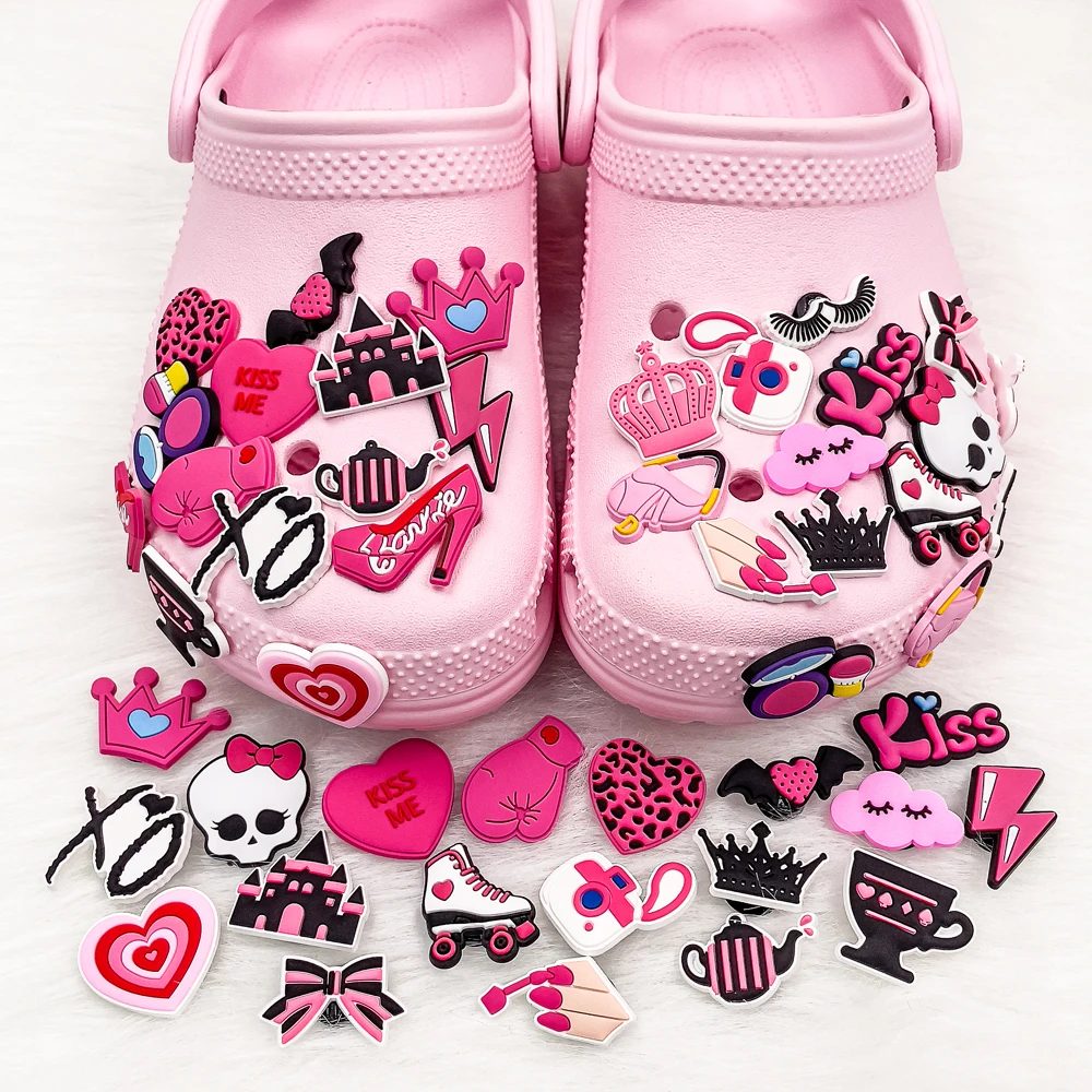 Barbie Kiss, Lips Shoe Crocs Charm Accessories Barbie Croc Charms - Girl Croc Charms - Cute Girly Croc Charms