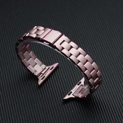 Premium Stainless Steel Metal Bracelet Strap for 42 - 44 - 45 - 49 - S11 46mm (Rose pink 5)