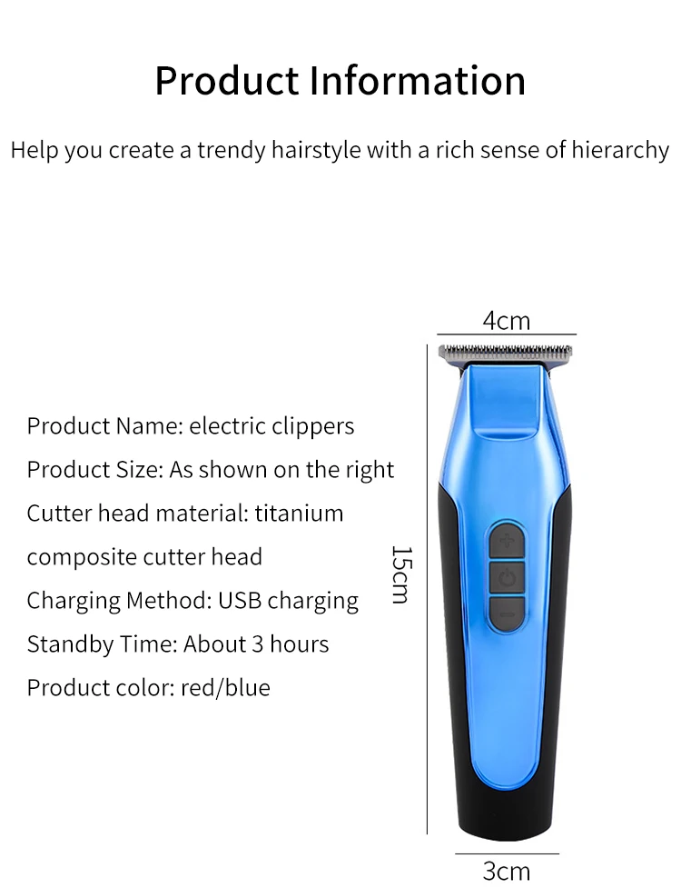 New electric wireless charging adjustable barber cutter cutting machine hair oil head carving scissors custom LOGO