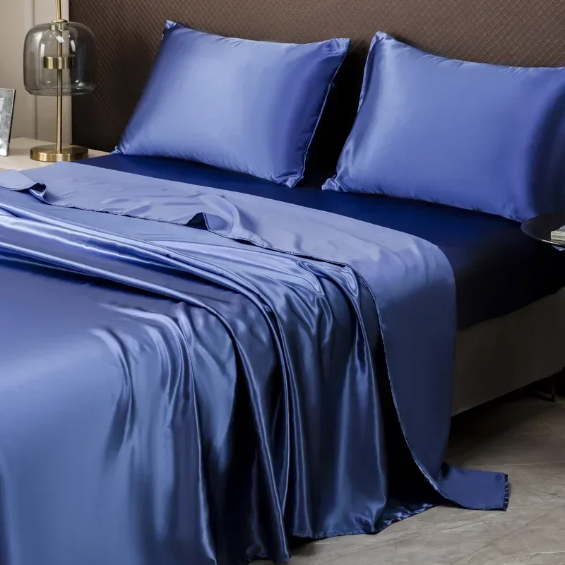 3/4 Piece Bed Sheet Set - Comfy Breathable & Cooling Sheets - Hotel Luxury Fitted Sheet with Deep Pocket Solid Color Flat Sheet 4